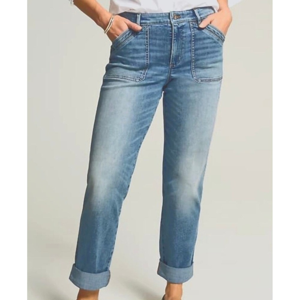 J. Jill Denim Curvy High Rise Straight Leg Ankle Jeans Bedford 12 Petite NWT